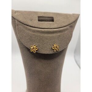 Sterling silver Citrine Flower Stud Earrings